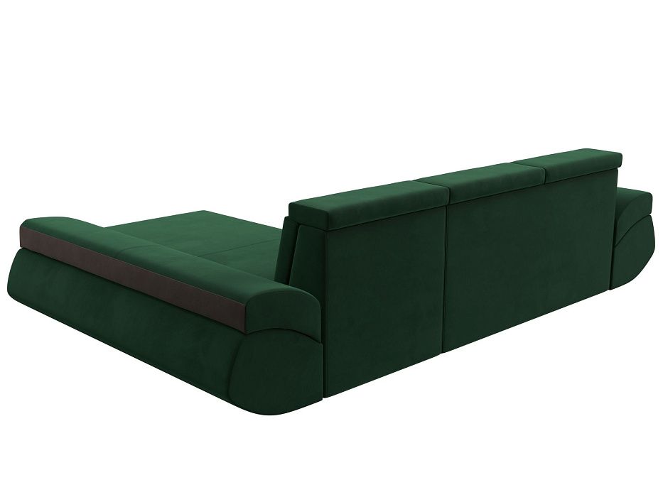 Диван угловой Лига-032 правый угол (seven 626 зеленый;seven 727 коричневый)