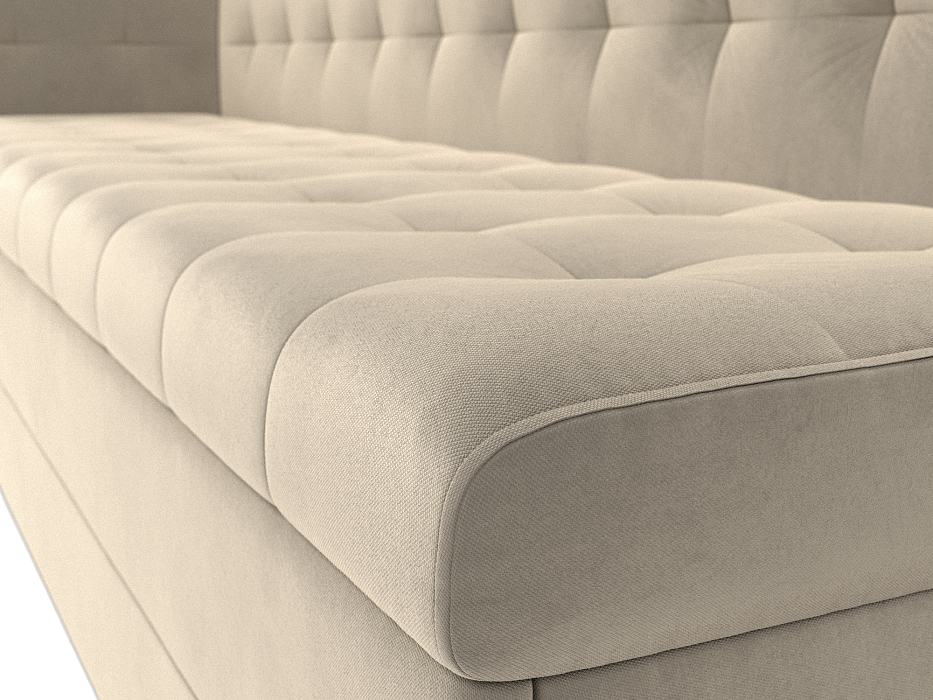 Диван кухонный прямой Бриз с углом слева (бежевый)