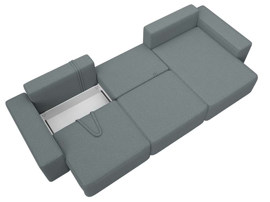 Диван угловой Лига-074 угол универсальный (амур 07 серый)