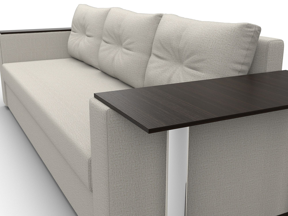 Диван прямой Атланта со столом справа (амур 02 бежевый)