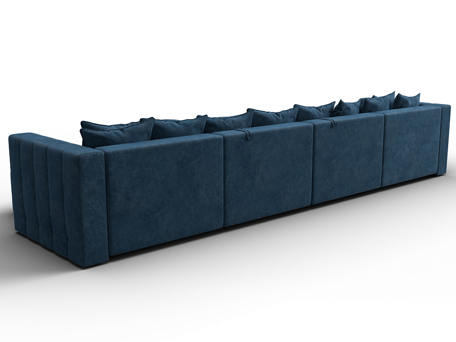 Диван П-образный Лига-052 НПБ Лонг (brut 11 синий)
